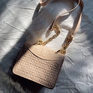 COPY - Tory Burch Nude Pink Crossbody Leather Pur…